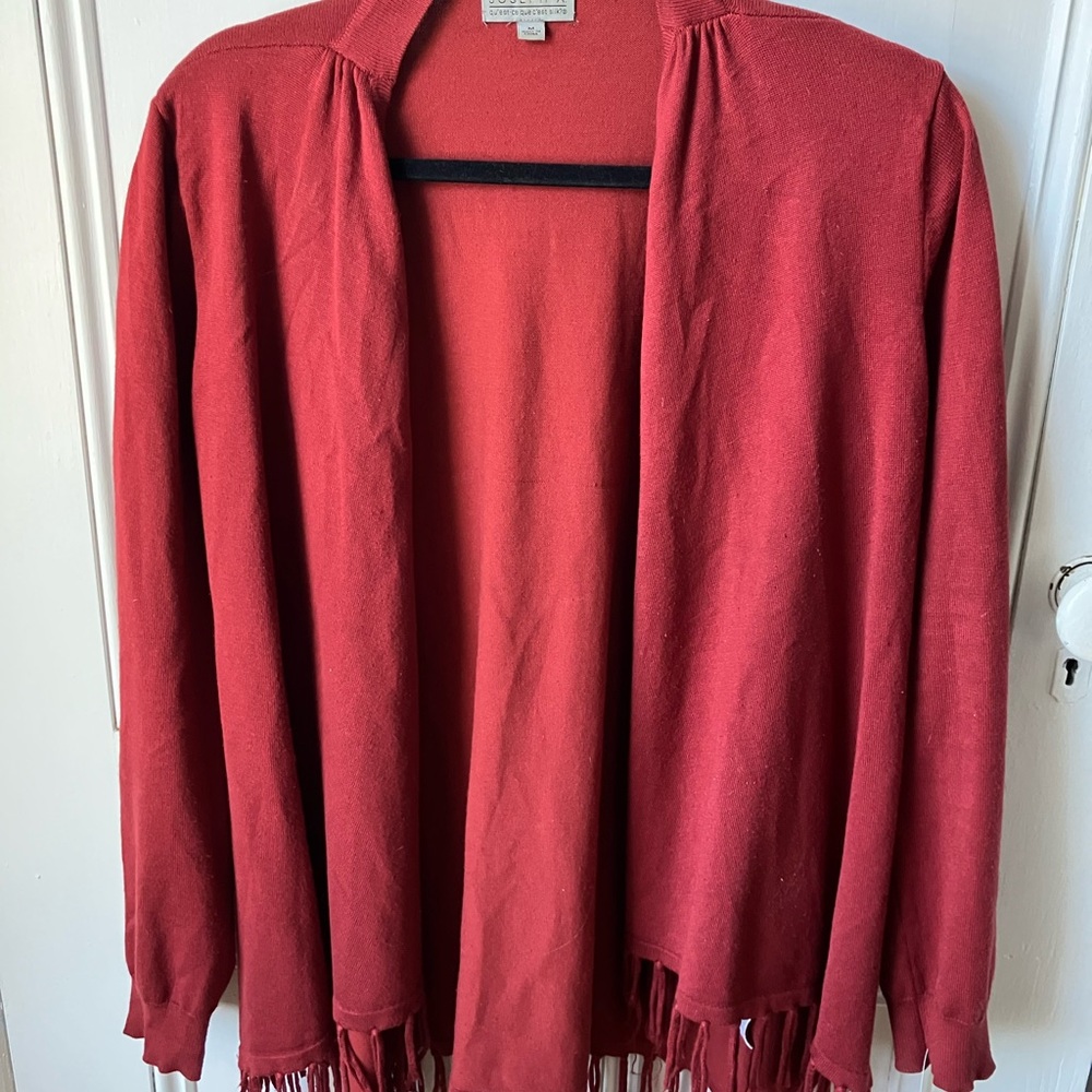 Joseph A. red/rust cardigan sweater